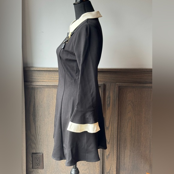 WLZD Black and White A-Line Dress with Bell Sleeves - Picture 3 of 8